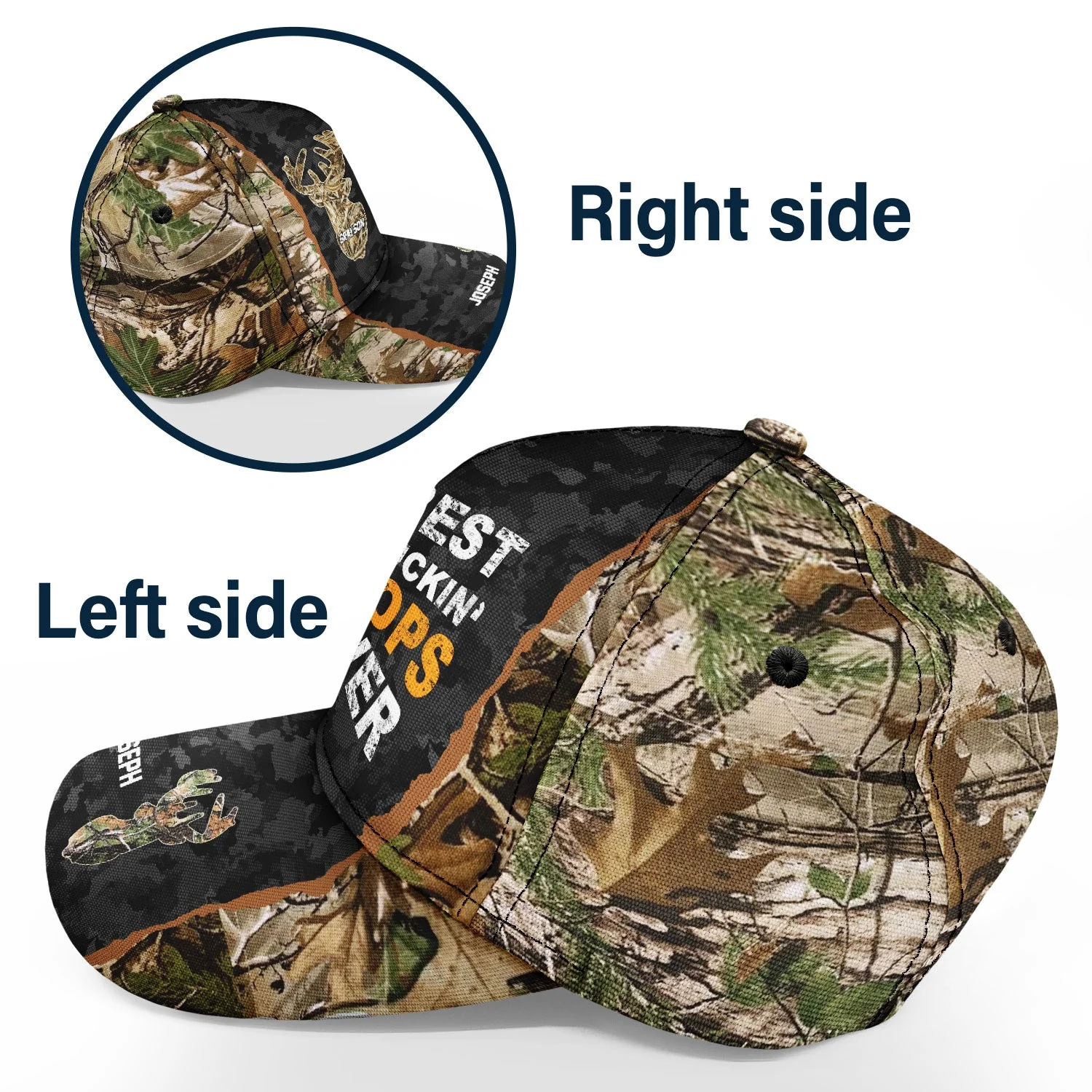 Bucking Dad Grandpa Hunting - Gift For Father, Grandfather - Personalized Classic Cap - Image 3