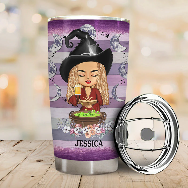 Buckle Up Buttercup You Just Flipped My Witch Switch Witchy - Witch Gifts - Personalized Custom Tumbler - Image 2