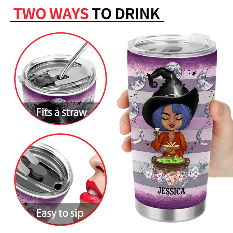 Buckle Up Buttercup You Just Flipped My Witch Switch Witchy - Witch Gifts - Personalized Custom Tumbler - Image 4