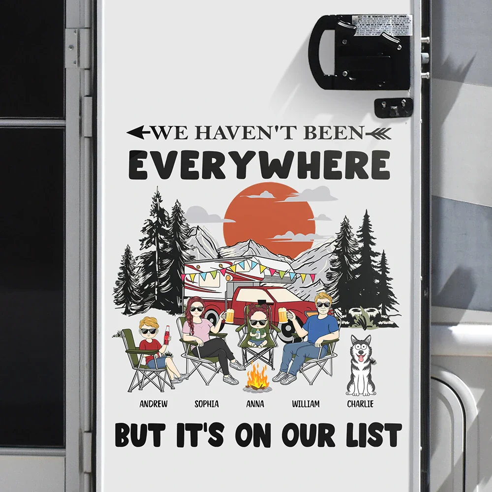 But It's On Our List Camping Couples - Personalized Camping Decal, Decor Decal