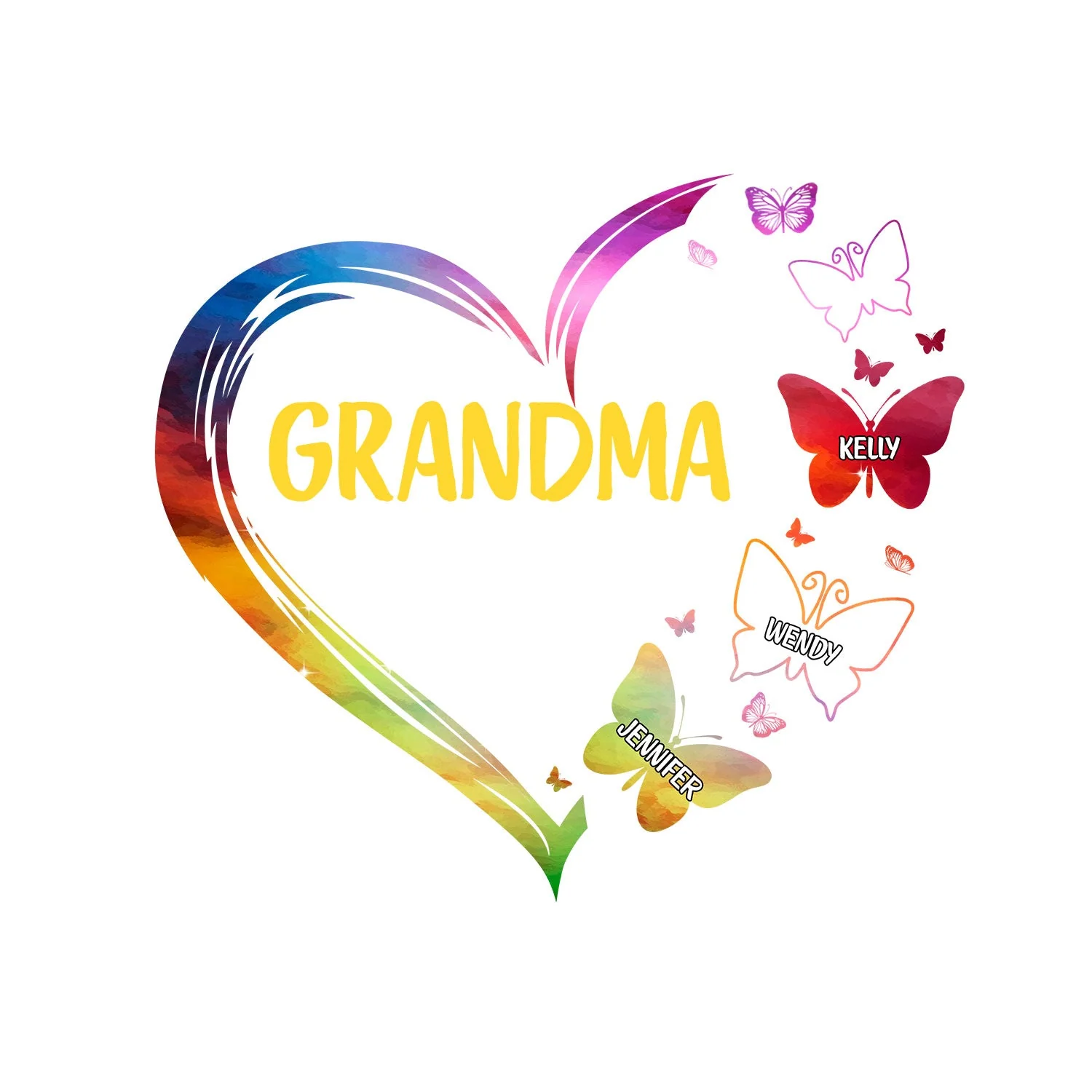 Butterfly Grandma - Gift For Grandma - Personalized Decor Decal - Image 2