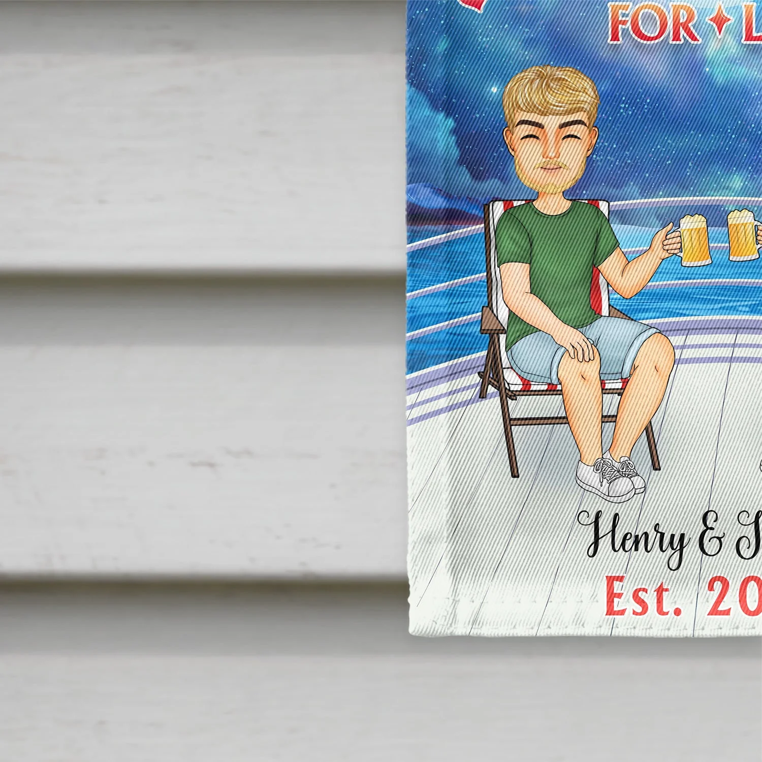 Cabin Flag Cruising Partners For Life Cartoon - Gift For Traveling, Cruising Lovers - Personalized Flag - Image 4