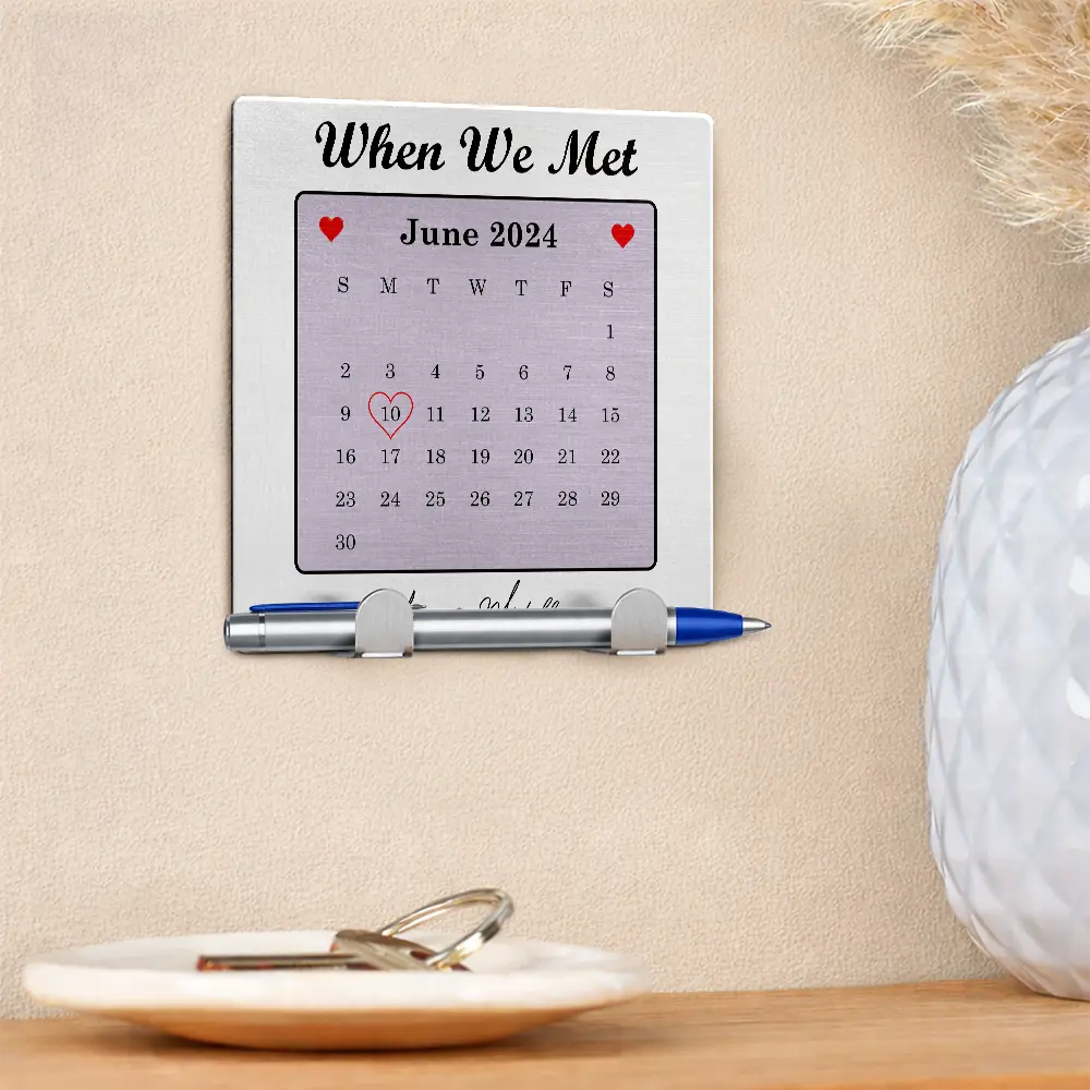Calendar Couple The Day Our Journey Began - Personalized Mini Key Hook - Image 2