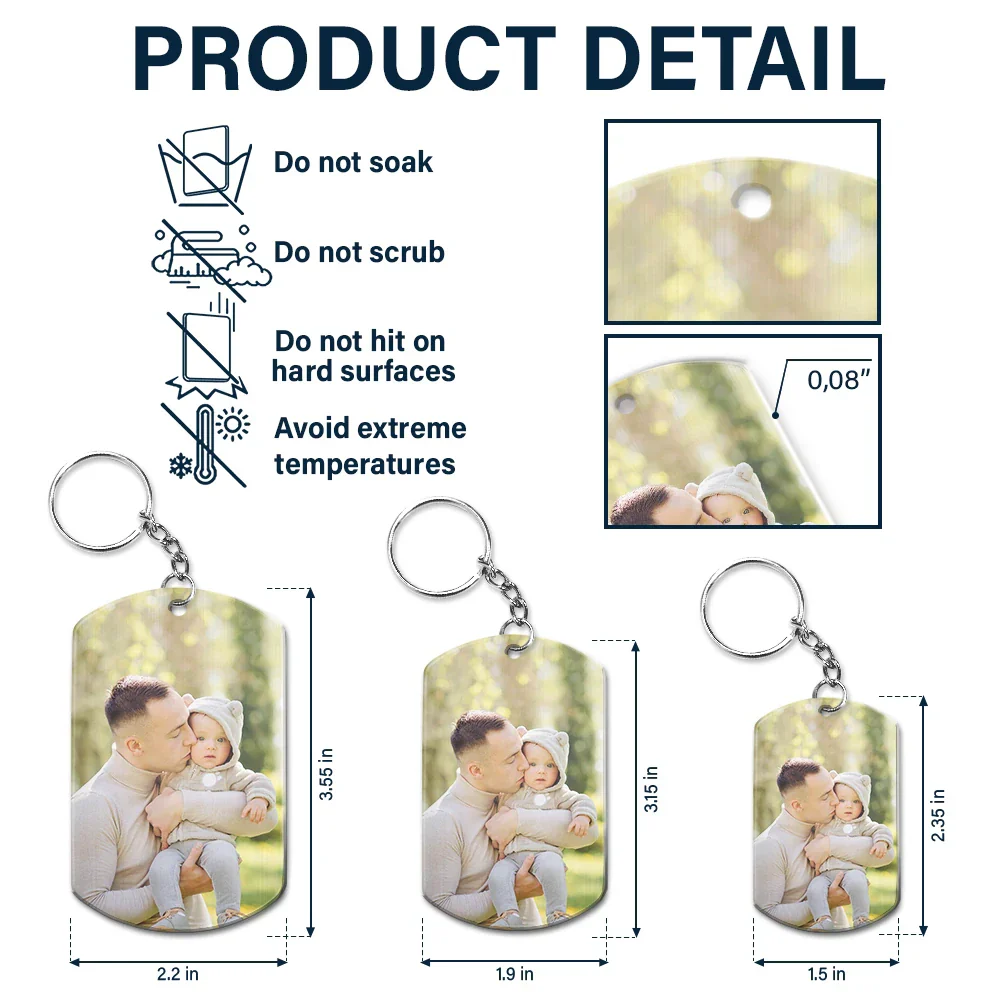 Calendar Custom Photo The Best Daddy Belongs To Me - Personalized Aluminum Keychain - Image 5