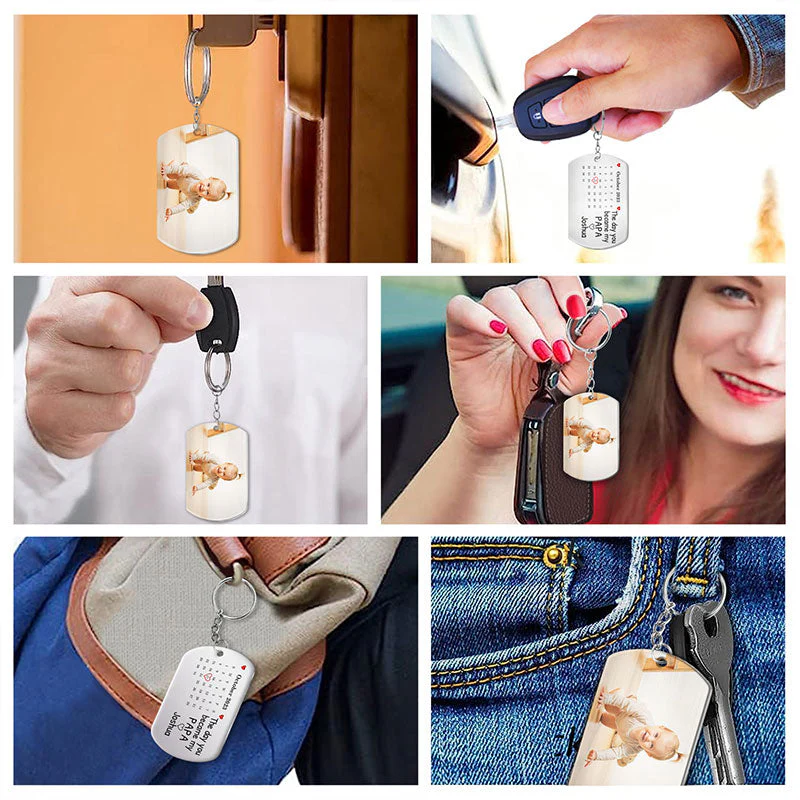 Calendar Custom Photo The Day You Became My Mommy - Gift For Mother, Father - Personalized Aluminum Keychain - Image 7