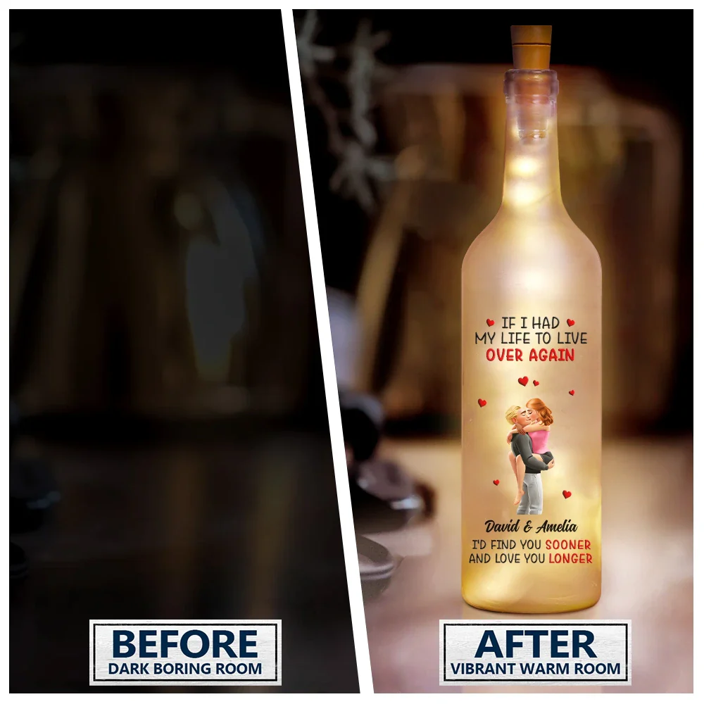 Calendar I Met You Liked You Love You Forever - Personalized Bottle Light - Image 4