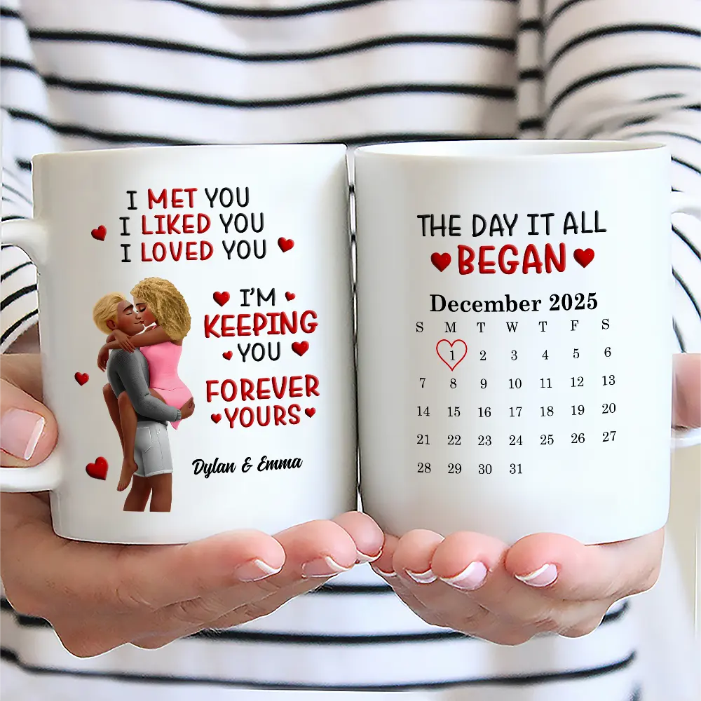 Calendar I Met You Liked You Love You Forever - Personalized Mug - Image 2