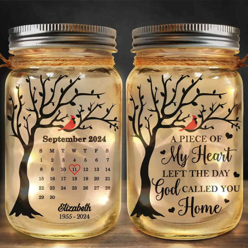 Calendar Memorial A Limb Has Fallen From The Family Tree - Personalized Mason Jar Light - Image 2