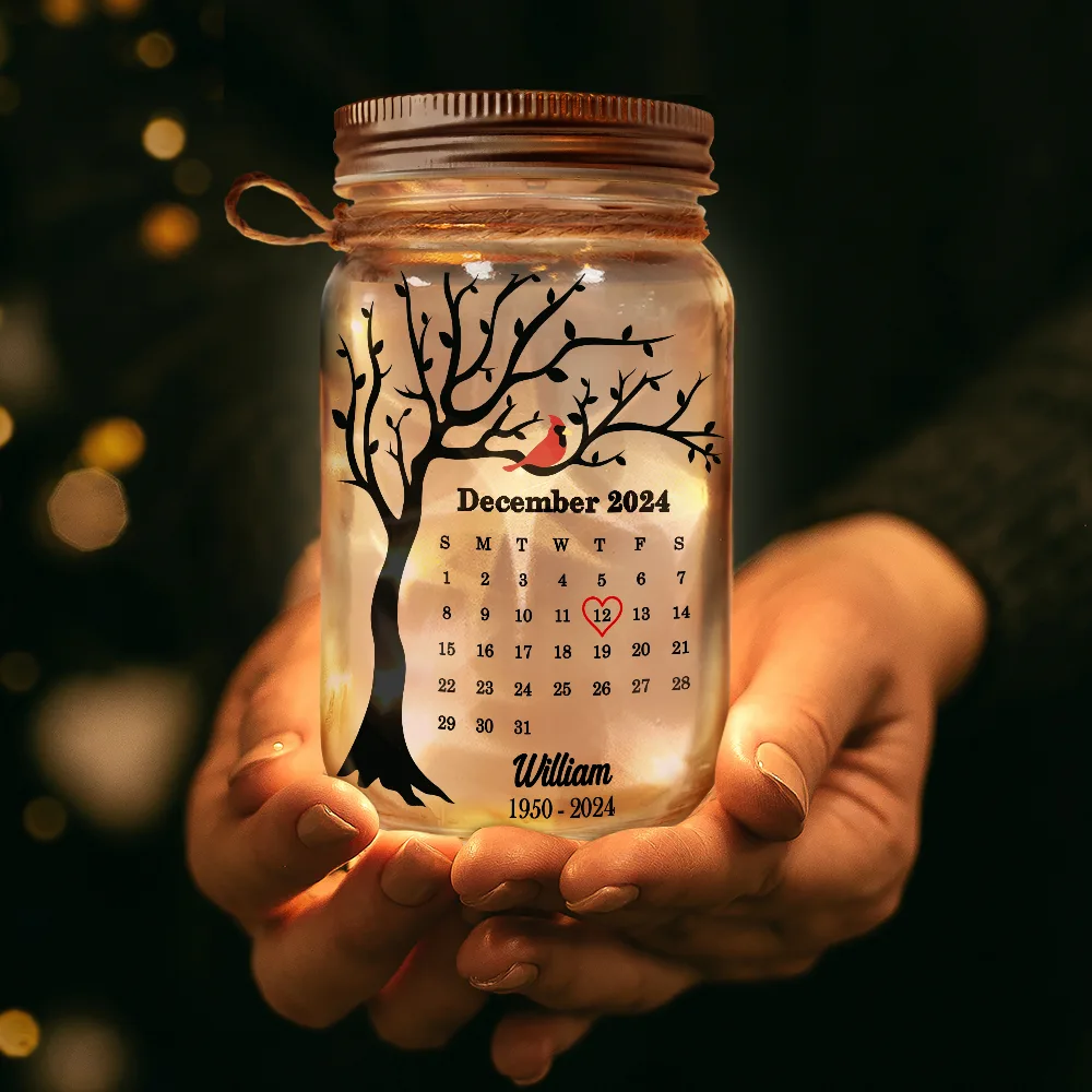 Calendar Memorial A Limb Has Fallen From The Family Tree - Personalized Mason Jar Light - Image 3