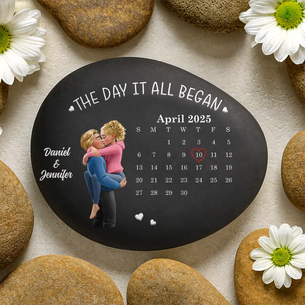 Calendar The Day It All Began - Personalized Printed Rock - Image 2