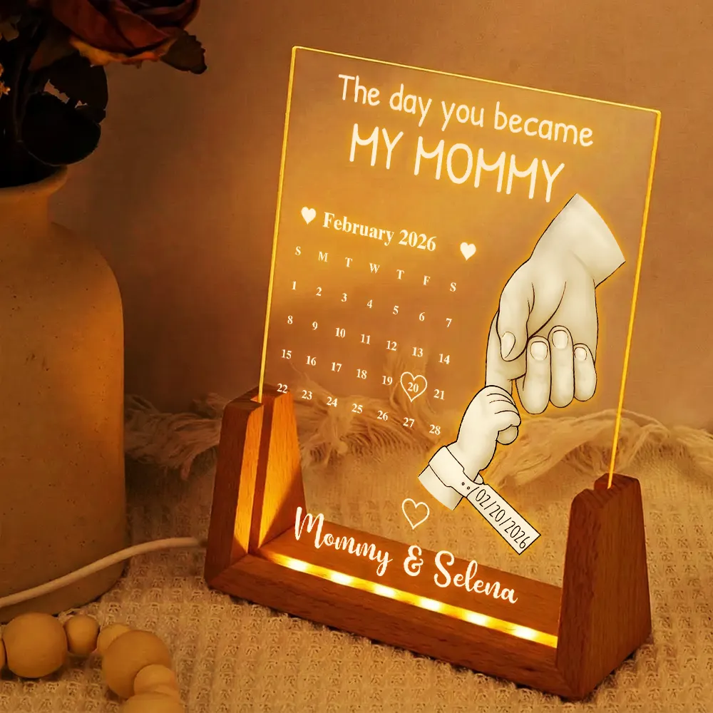 Calendar The Day You Became My Dad Mom - Personalized Night Light - Image 2