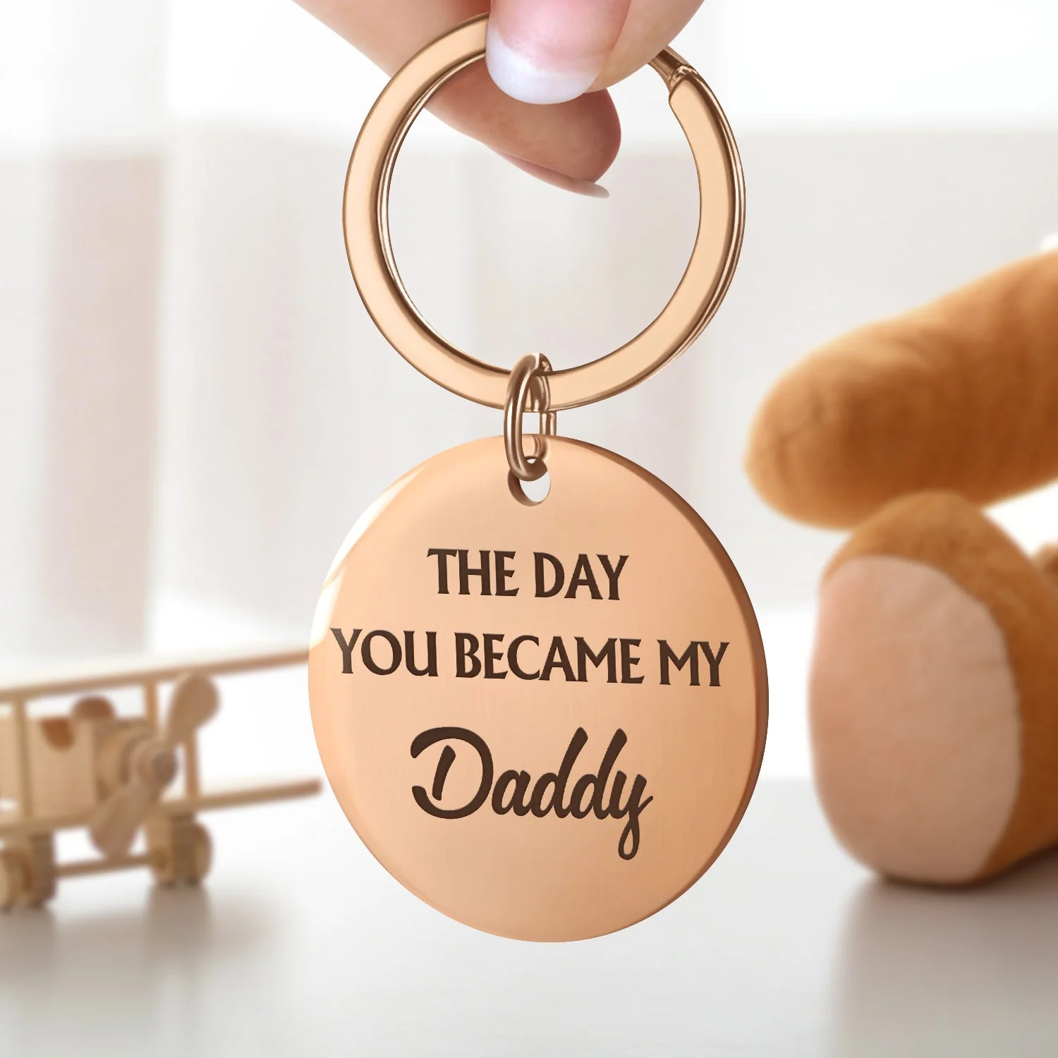 Calendar The Day You Became My Daddy Hand - Gift For Father - Personalized Keyring - Image 3