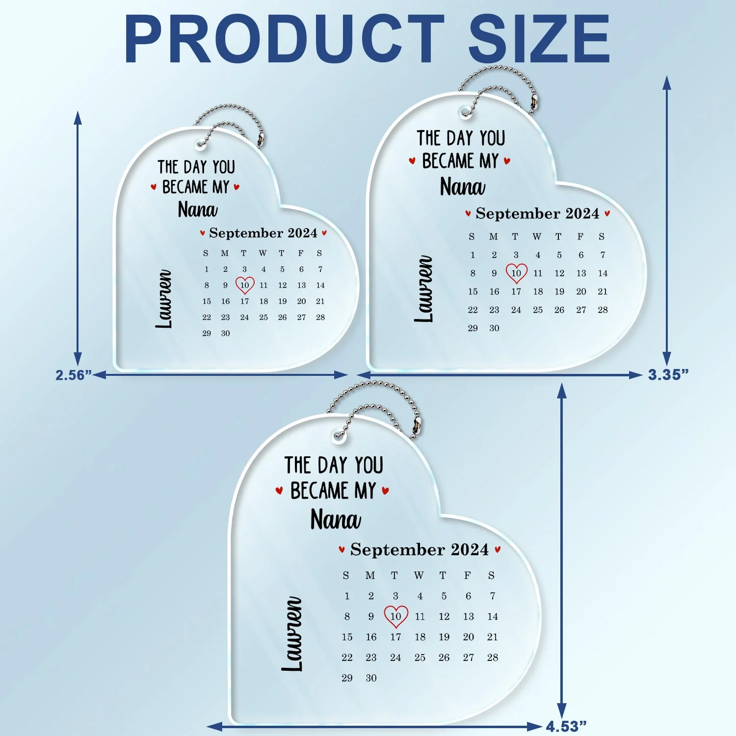 Calendar The Day You Became My Daddy Mommy - Gift For Mother, Father - Personalized Acrylic Car Hanger - Image 4