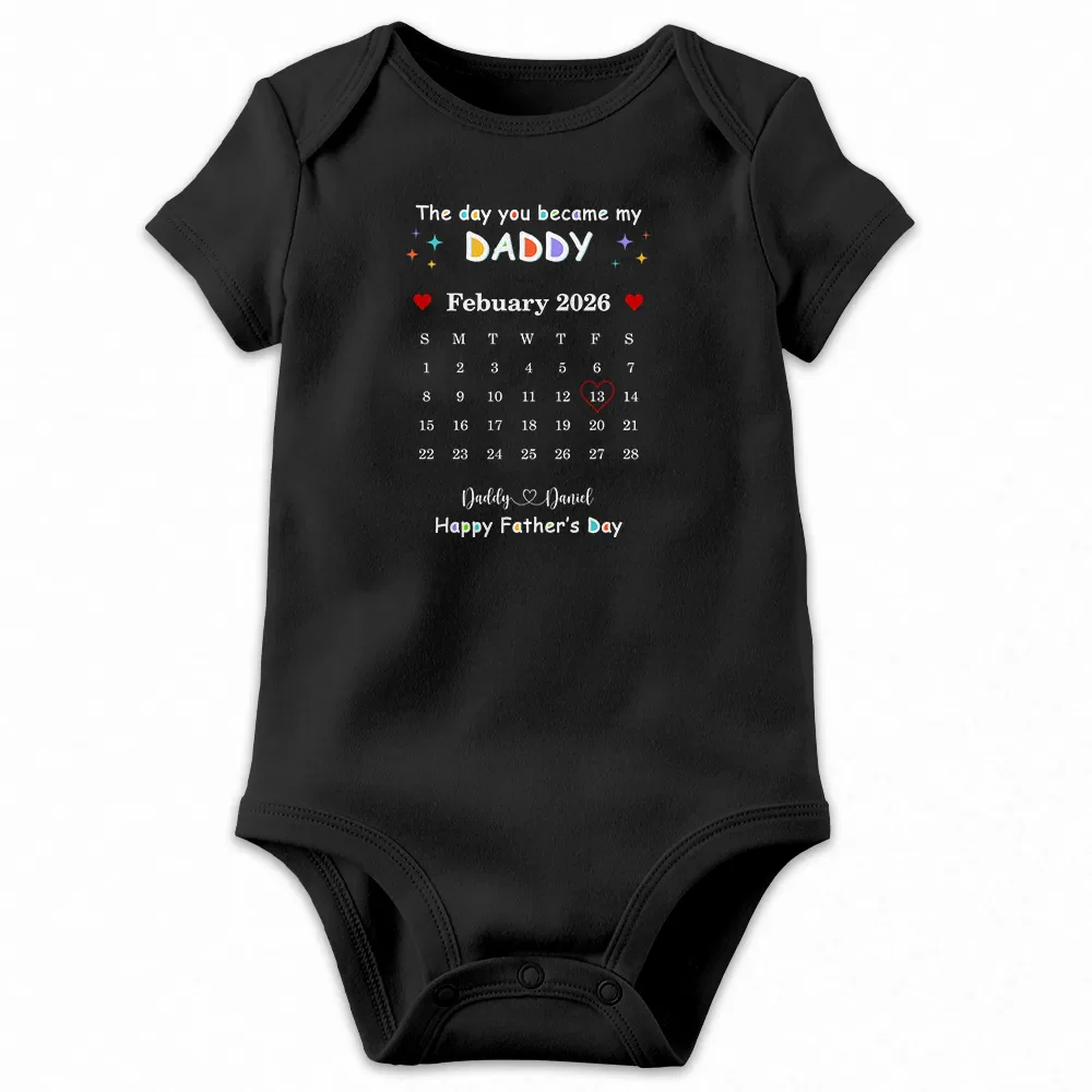 Calendar The Day You Became My Daddy Mommy - Personalized T Shirt - Image 2