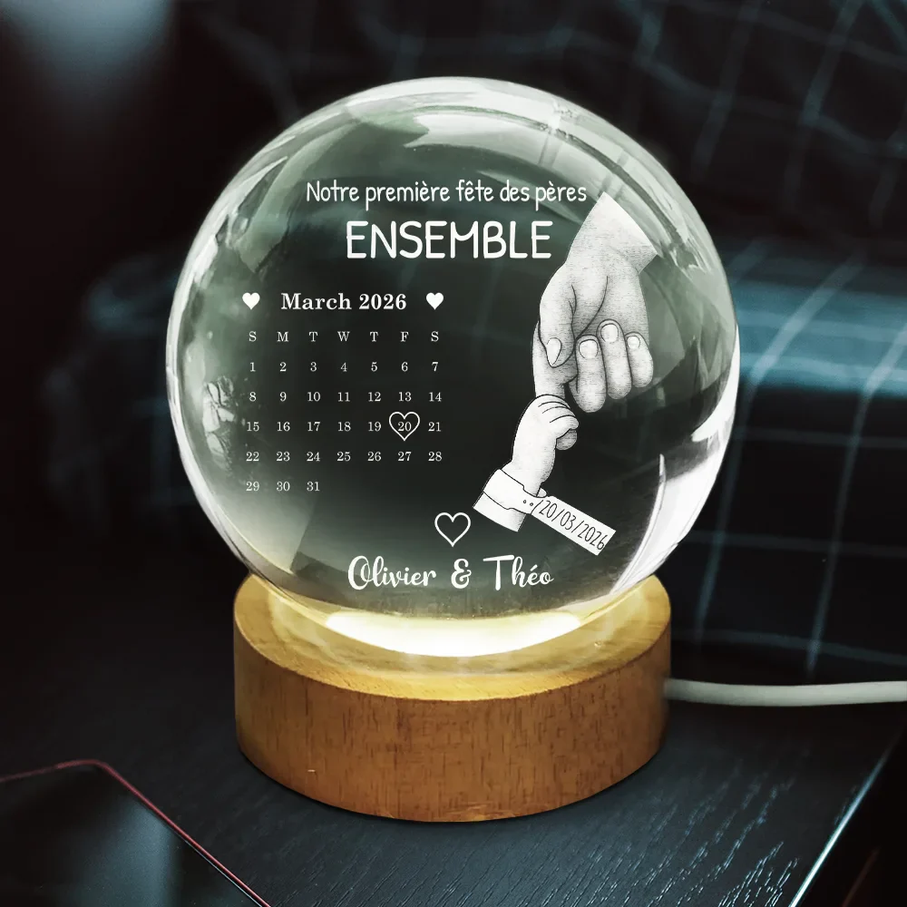 Calendrier Le Jour Où Tu Es Devenue Ma Maman Papa - Lampe Boule En Cristal Personnalisée - Image 3