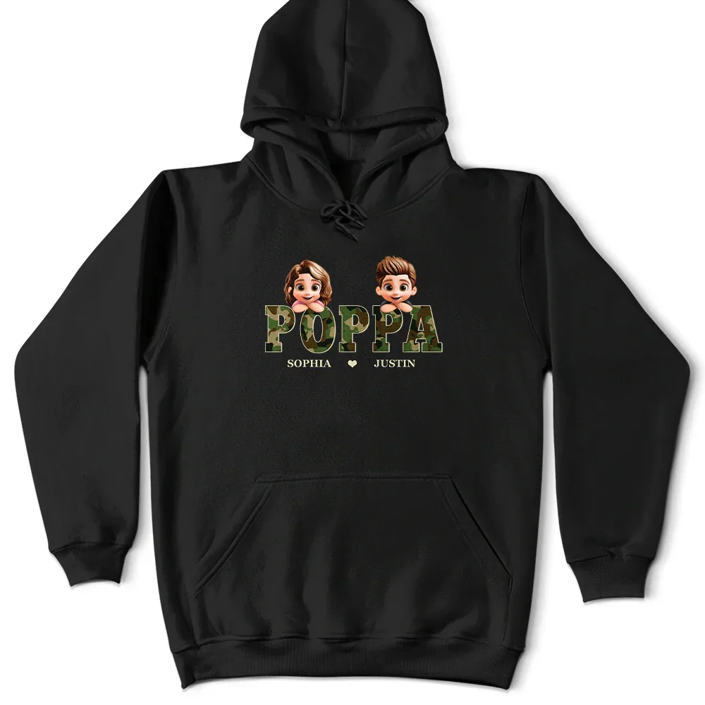 Camo Papa Title - Personalized T Shirt - Image 4