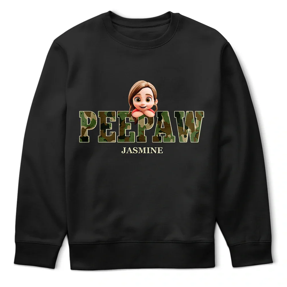 Camo Papa Title - Personalized T Shirt - Image 5