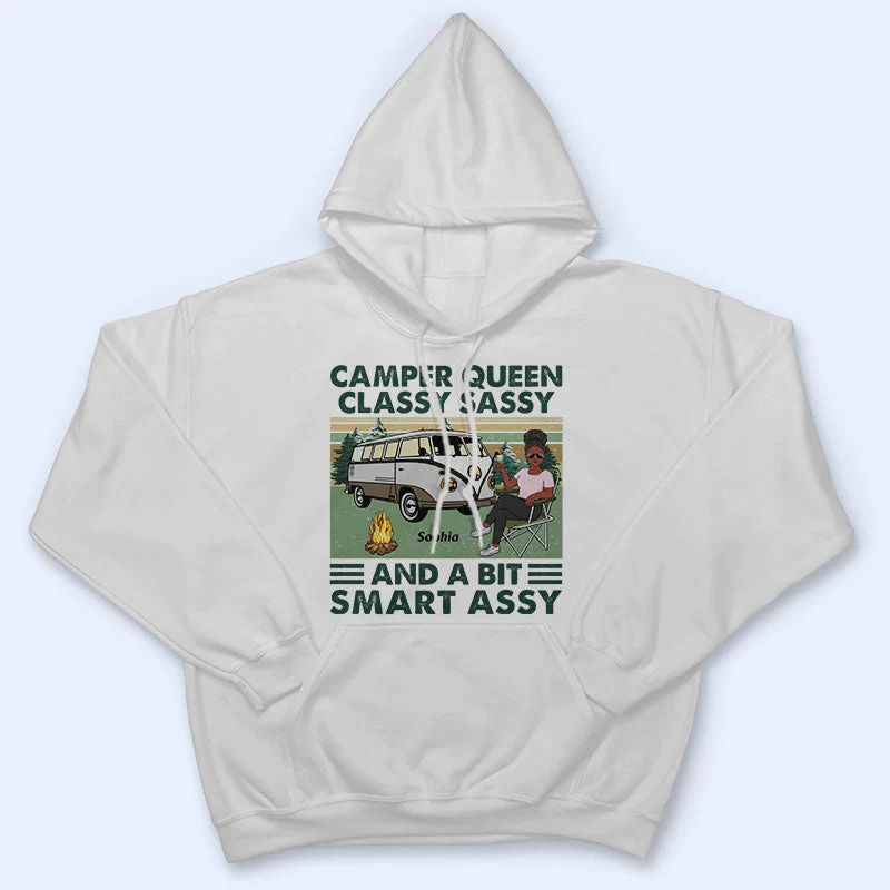 Camper Queen Classy Sassy - Gift For Camping Lovers - Personalized Custom T Shirt - Image 4