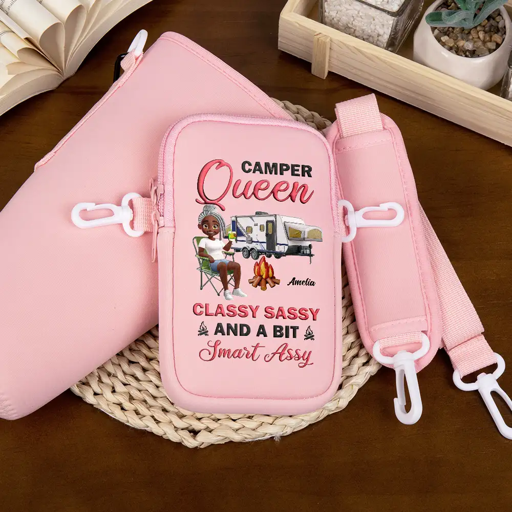Camper Queen Classy Sassy - Personalized Bottle Carrier Bag - Image 4
