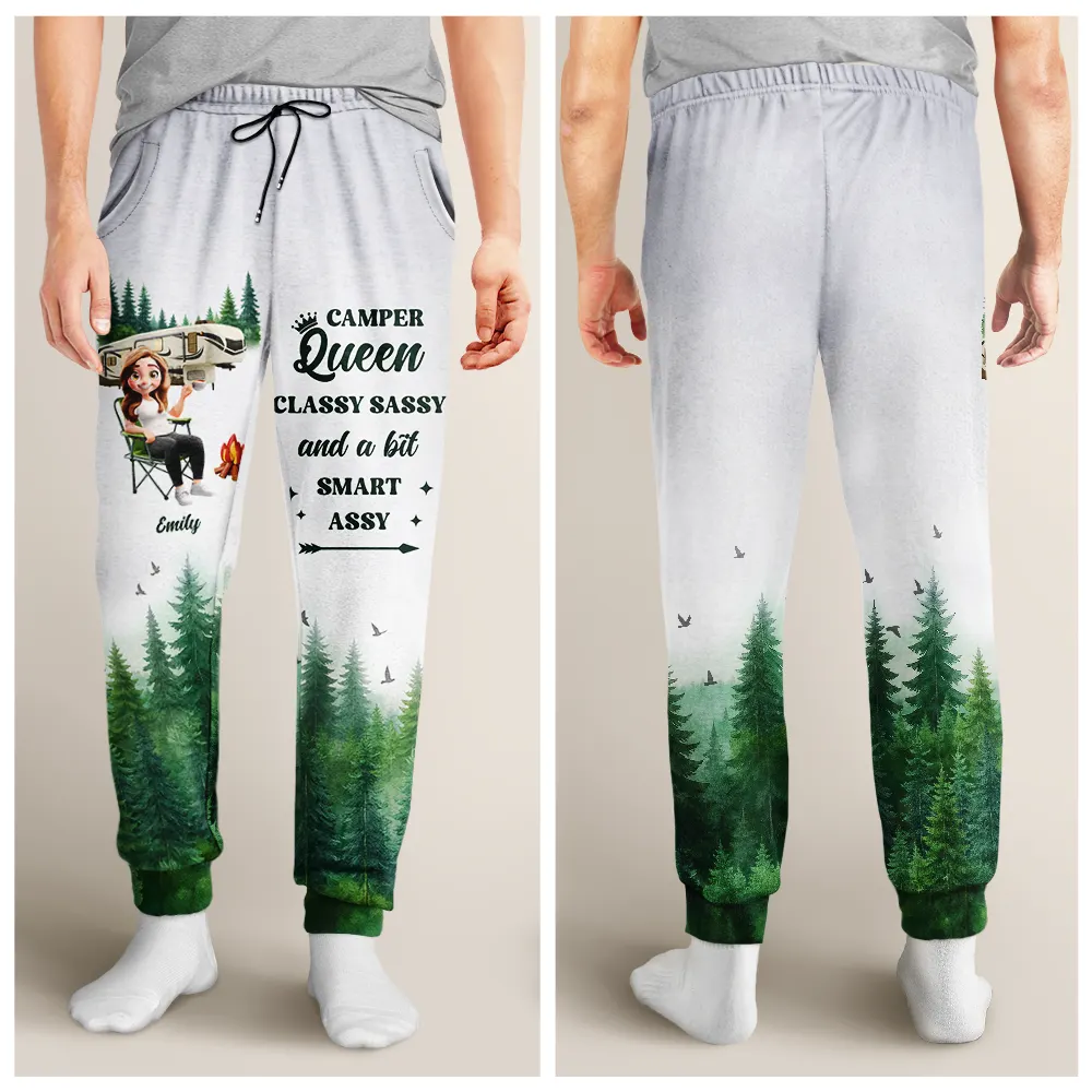Camper Queen Classy Sassy - Personalized Pajama Pants - Image 4