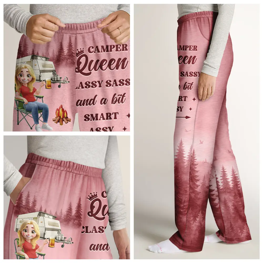 Camper Queen Classy Sassy - Personalized Pajama Pants - Image 6