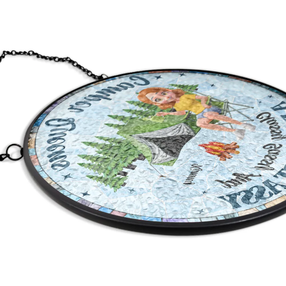 Camper Queen Classy Sassy - Personalized Stained Glass Window Hanging Suncatcher - Image 5