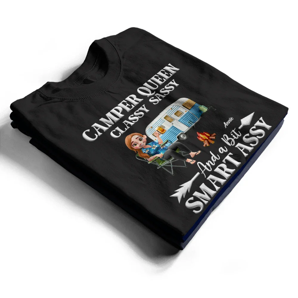 Camper Queen Classy Sassy - Personalized T Shirt - Image 2