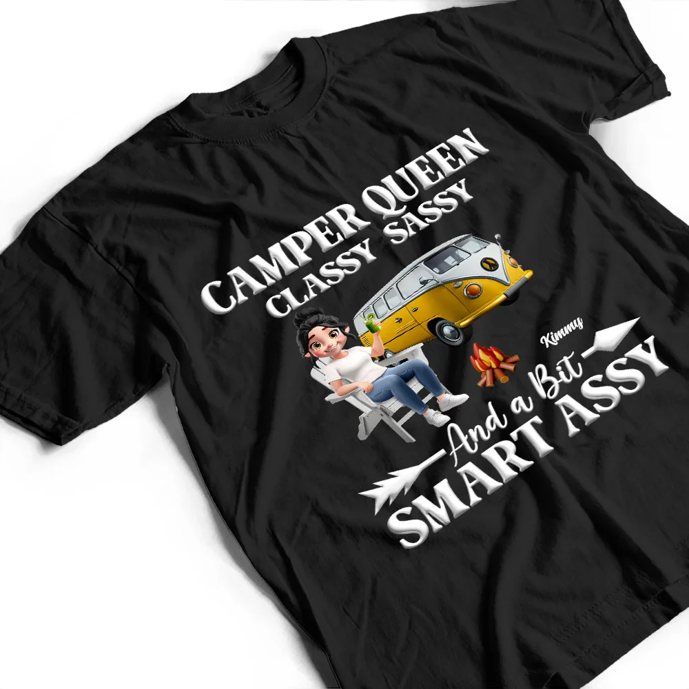 Camper Queen Classy Sassy - Personalized T Shirt - Image 3