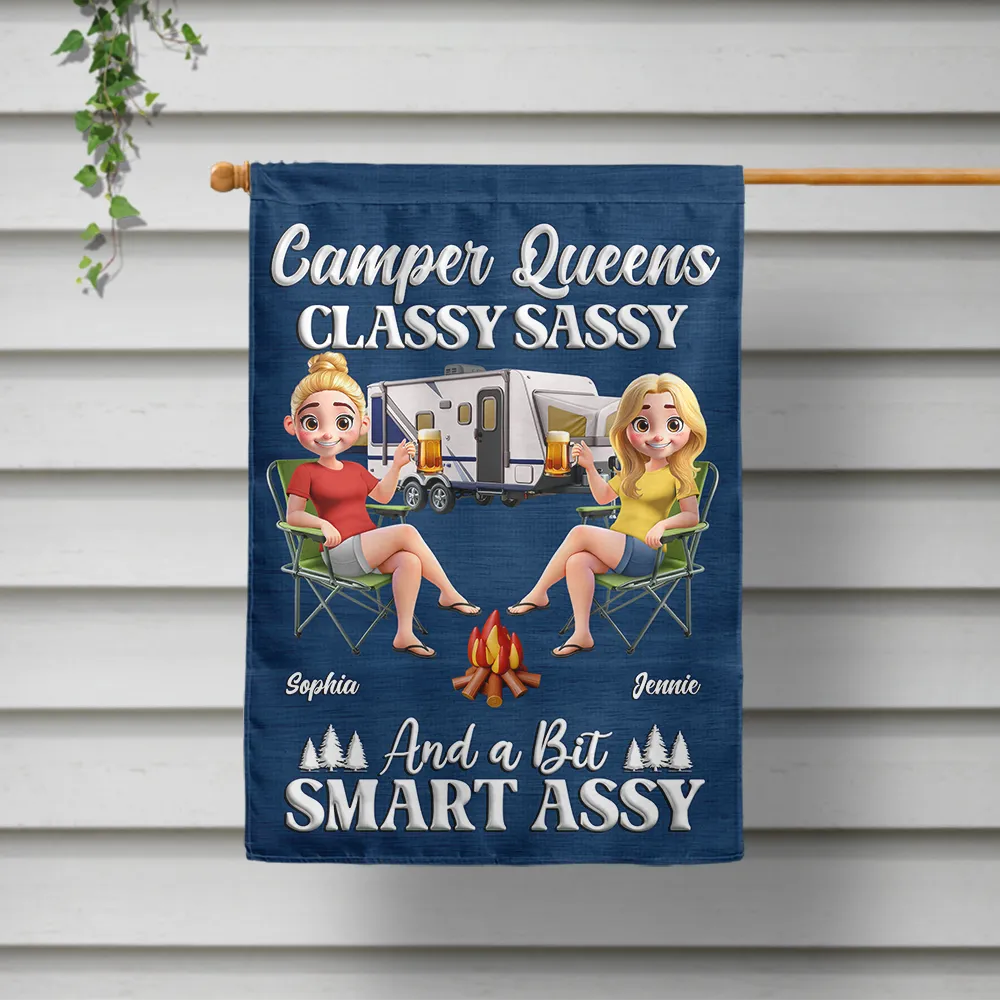 Camper Queens Classy Sassy - Personalized Flag - Image 2