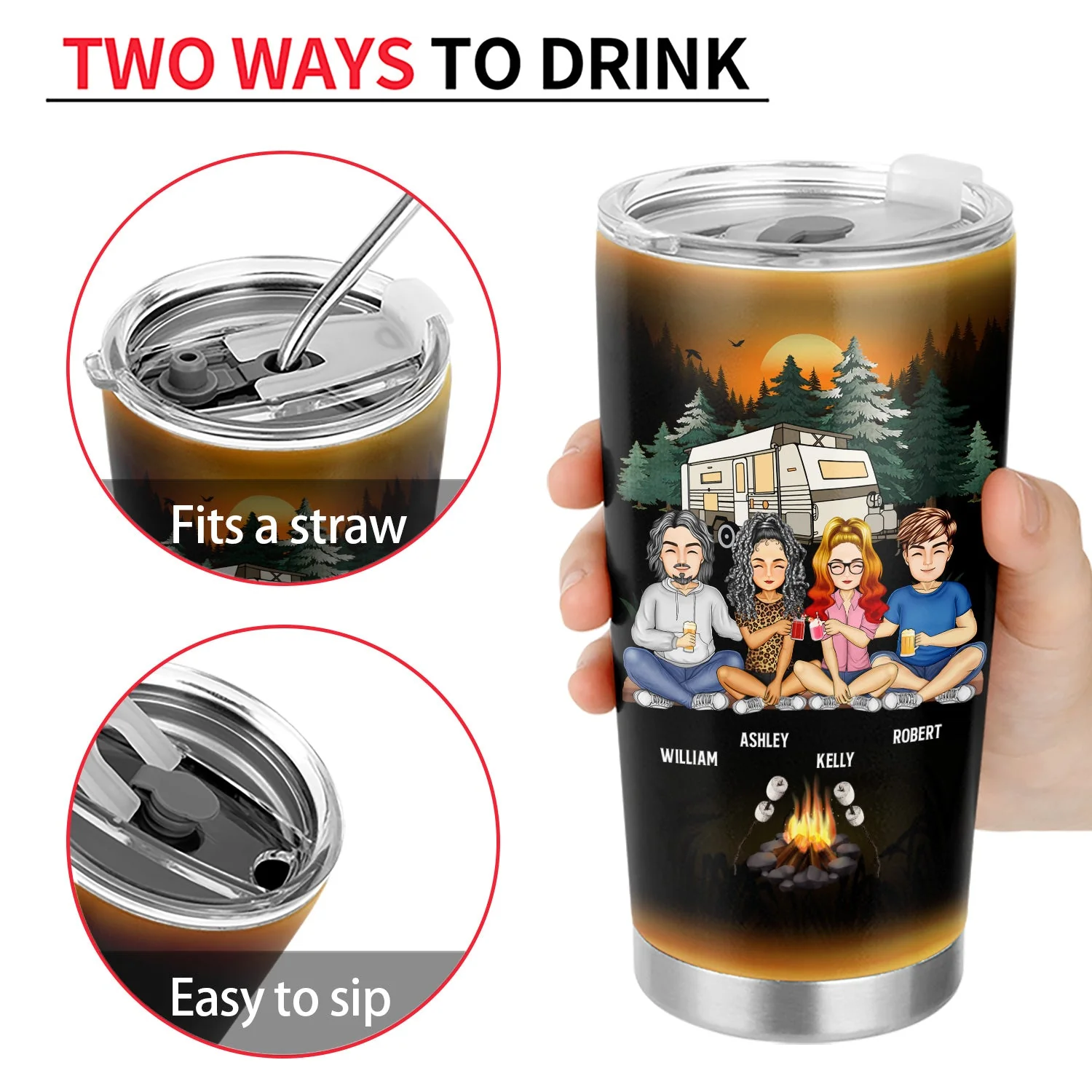 Camping Best Friends Apparently We Are Trouble When We Are Together - Gift For Camping Lovers - Personalized Custom Tumbler - Image 4