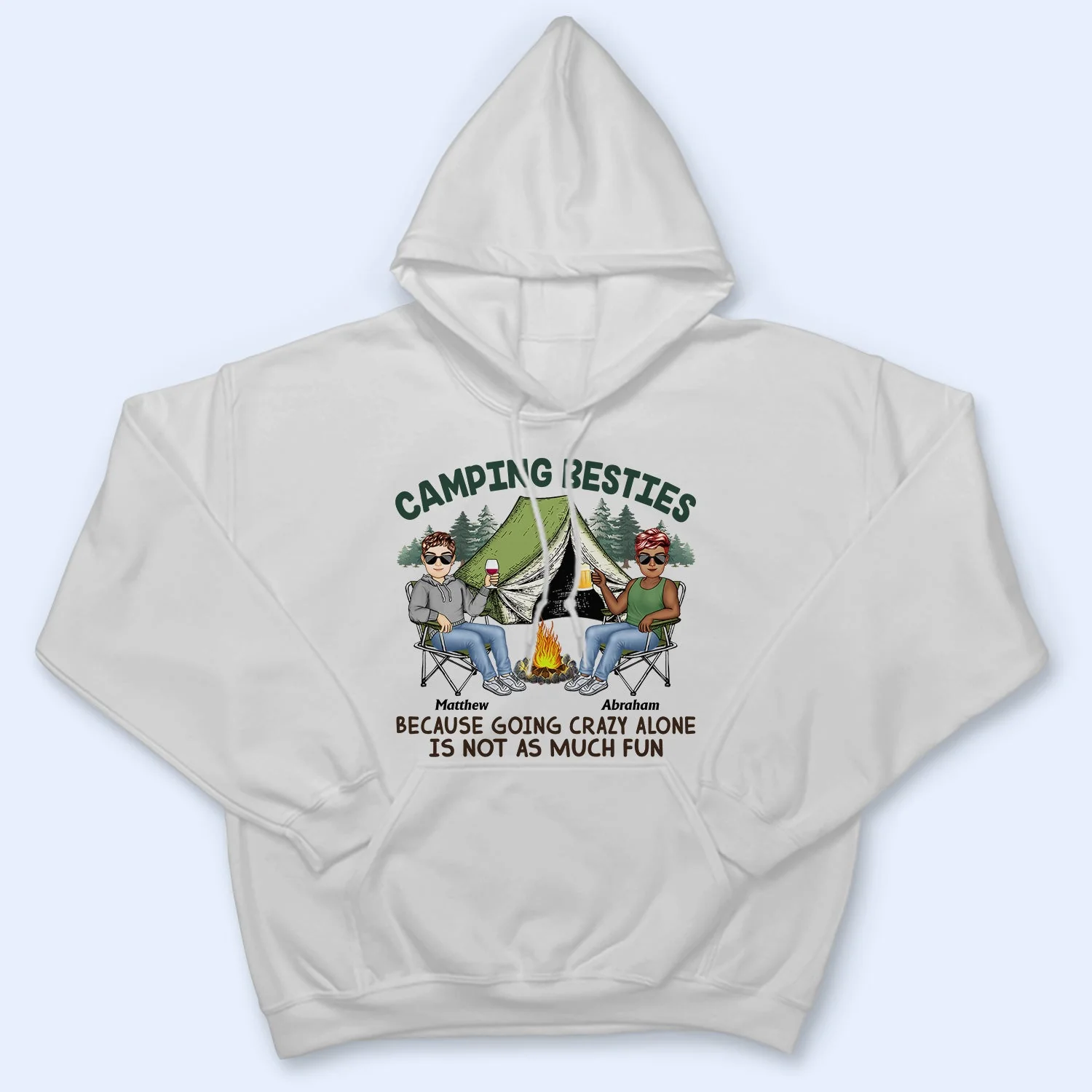Camping Besties Traveling - Vacation, Funny Gift For Campers, Camping Friends - Personalized T Shirt - Image 4