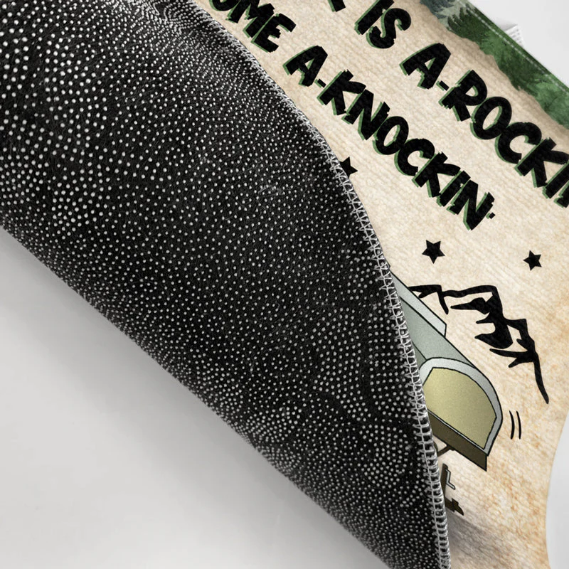 Camping Couple If The Camper Is A Rockin Don't Come Knockin - Personalized Custom Doormat - Image 3