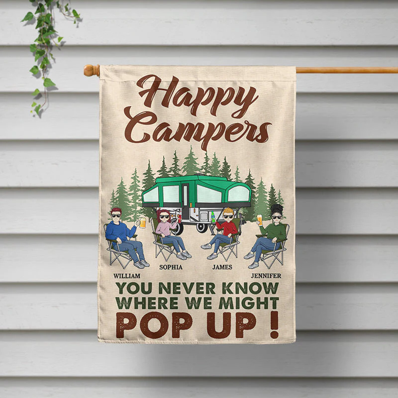 Camping Family Making Memories One Campsite At A Time - Personalized Custom Flag - Image 2