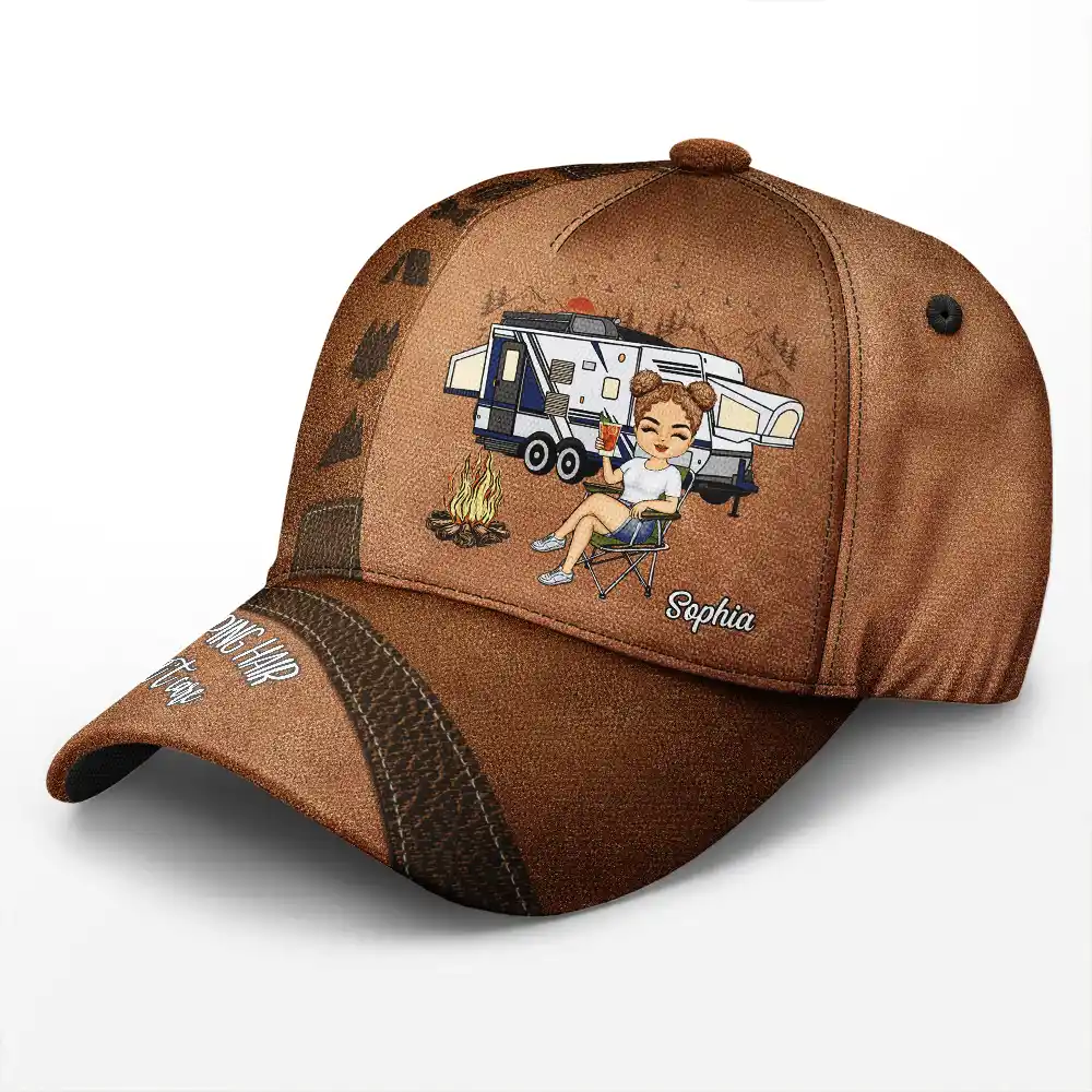 Camping Hair Don't Care - Personalized Classic Cap - Image 2