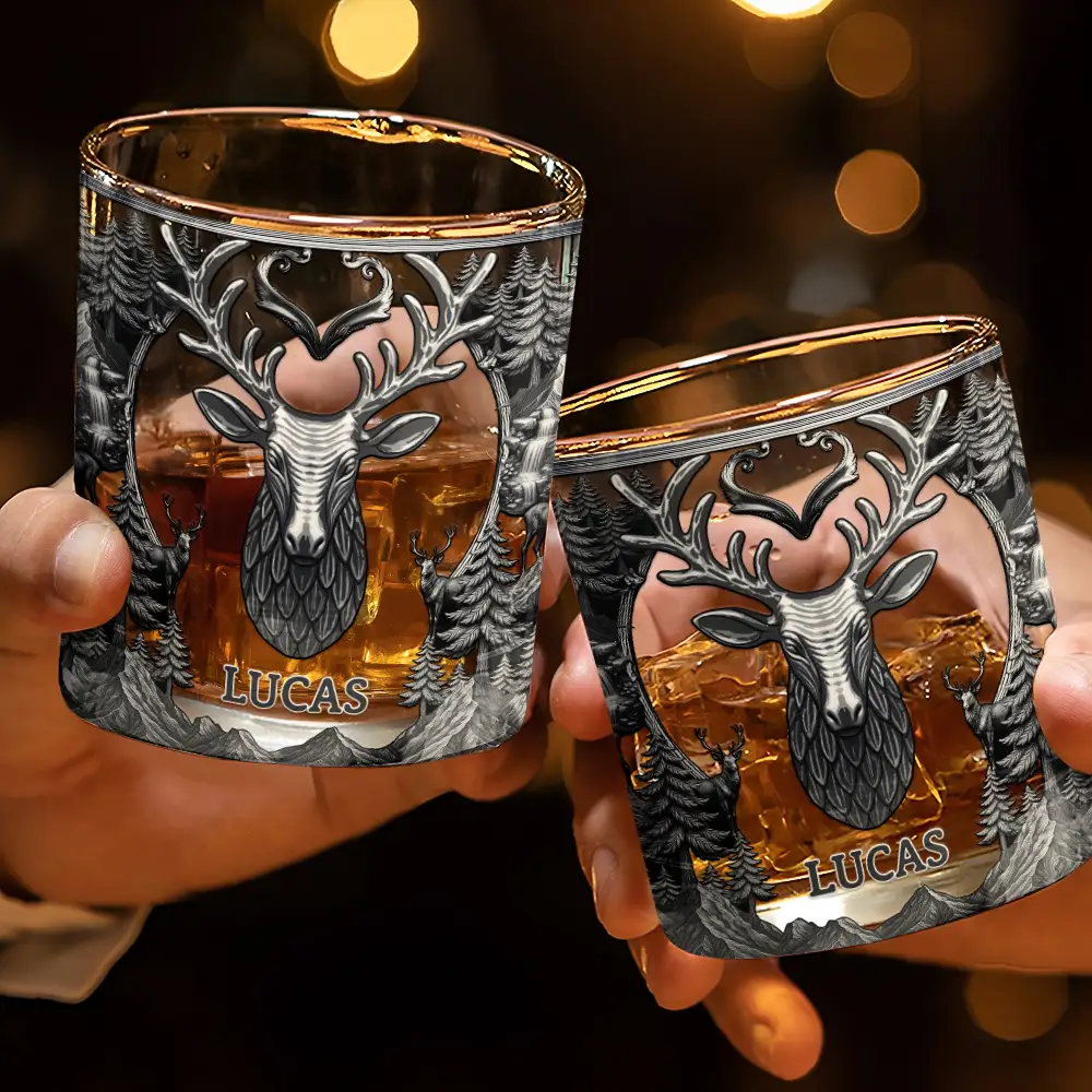 Camping Hiking Adventures - Personalized Whiskey Glass - Image 3