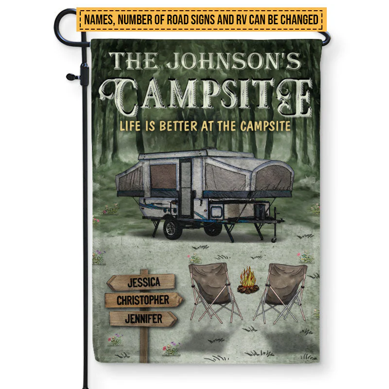 Camping Life Is Better At The Campsite Custom Flag - Image 3