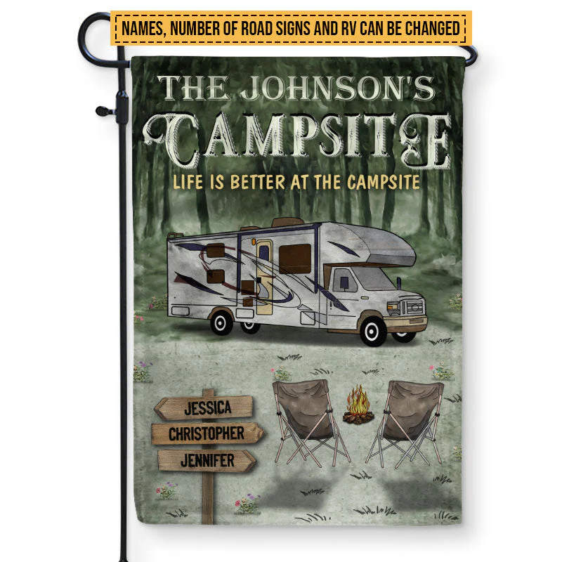 Camping Life Is Better At The Campsite Custom Flag - Image 4