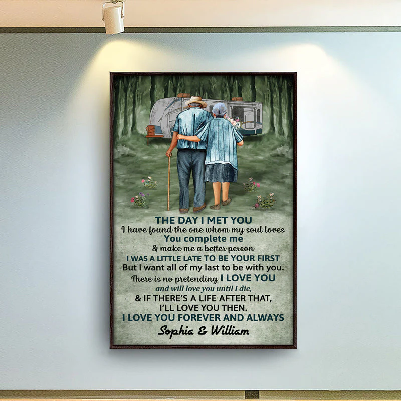 Camping Old Couple Forest The Day I Met You Custom RVs - Personalized Custom Poster - Image 2