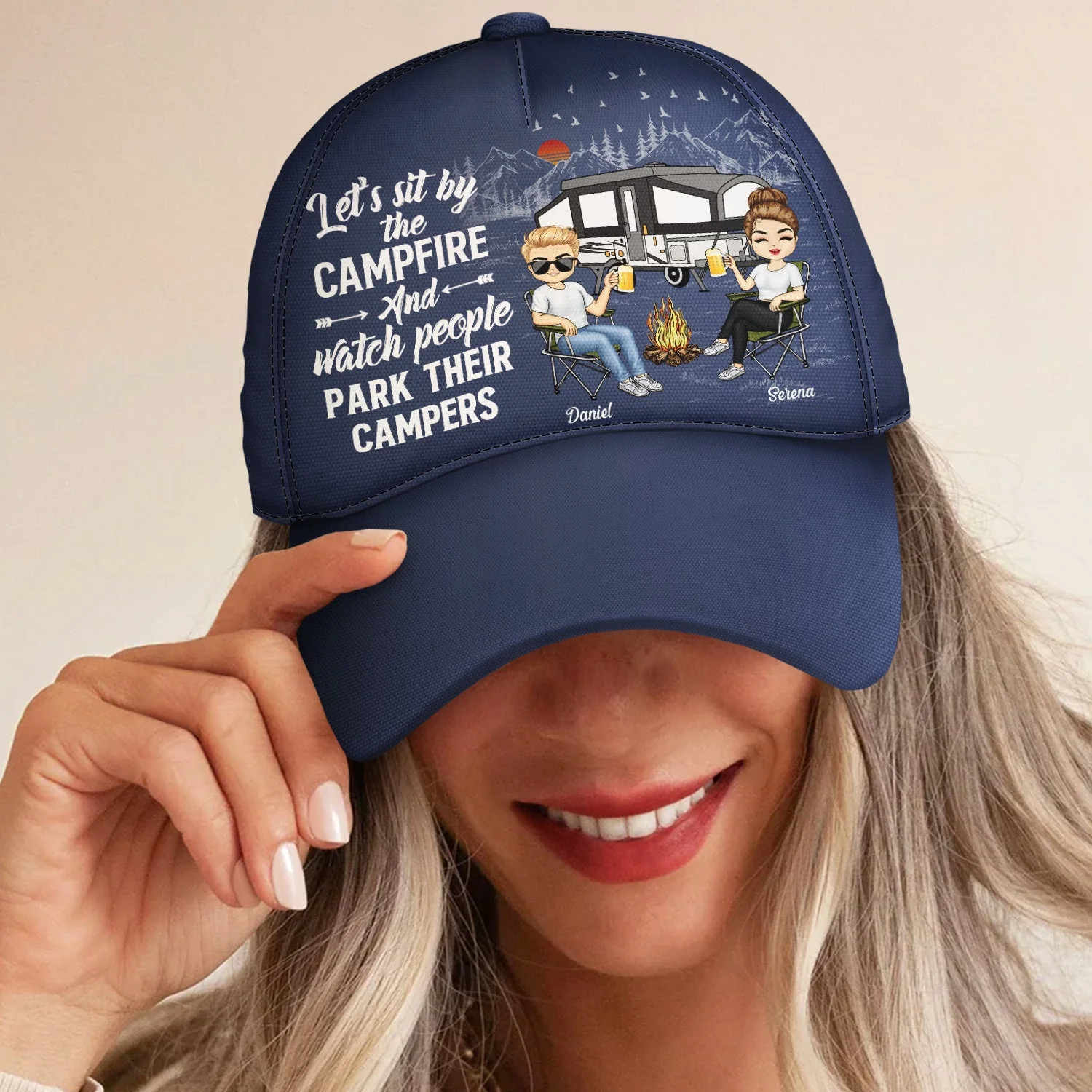 Camping Partners For Life - Gift For Camping Couples, Campers, Husband, Wife - Personalized Classic Cap - Image 4