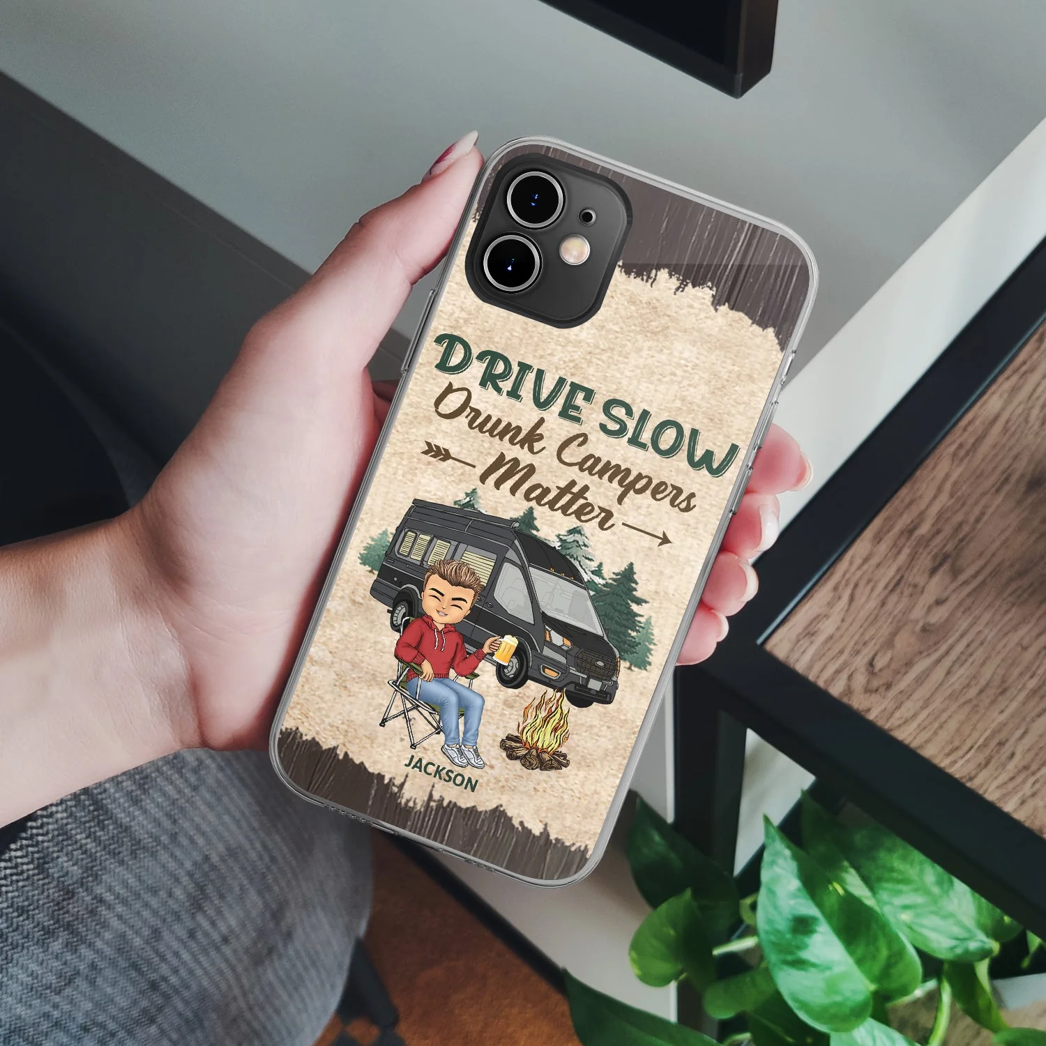 Camping Partners For Life - Gift For Couples, Husband, Wife, Campers - Personalized Clear Phone Case - Image 4