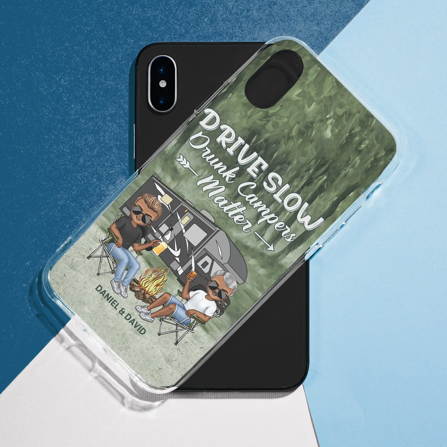 Camping Partners For Life - Gift For Couples, Husband, Wife, Campers - Personalized Clear Phone Case - Image 5