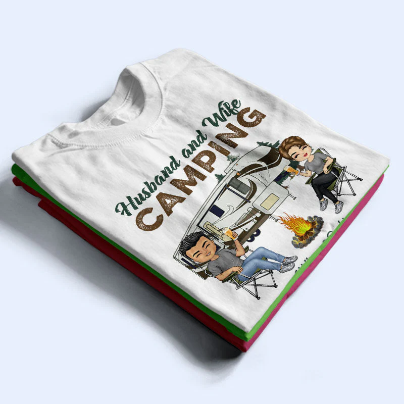 Camping Partners For Life Husband Wife - Couple Gift - Personalized Custom T Shirt - Image 4