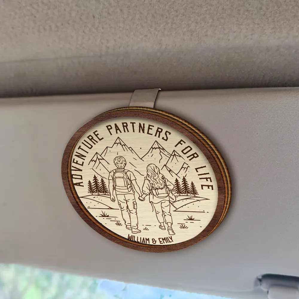 Camping Partners For Life - Personalized Custom Shaped Car Visor Clip - Image 2