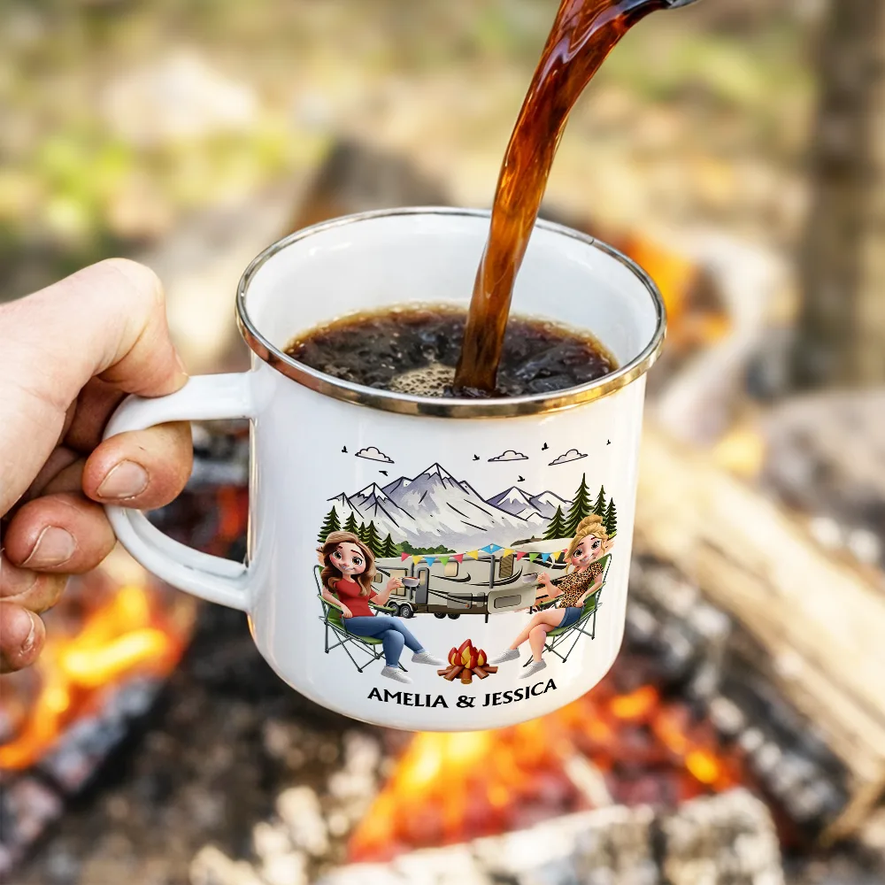 Camping Partners For Life - Personalized Enamel Mug - Image 4