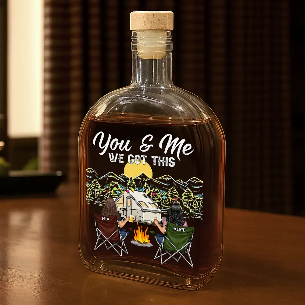Camping Partners For Life - Personalized Whiskey Bottle - Image 2