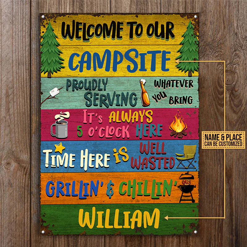 Camping Proudly Serving Custom Classic Metal Signs, Camping Decoration, Camping Gift - Image 3