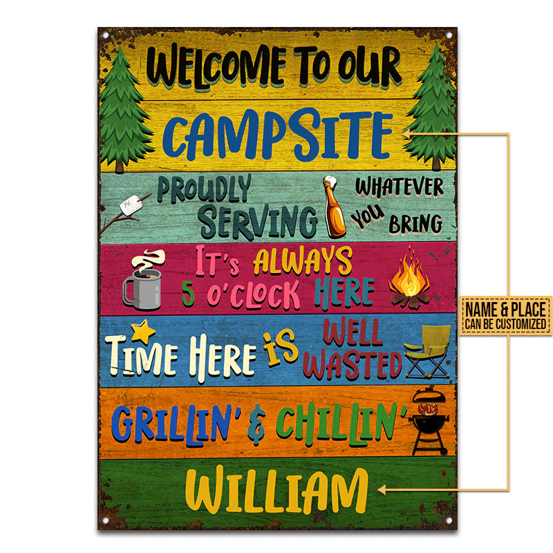 Camping Proudly Serving Custom Classic Metal Signs, Camping Decoration, Camping Gift - Image 4