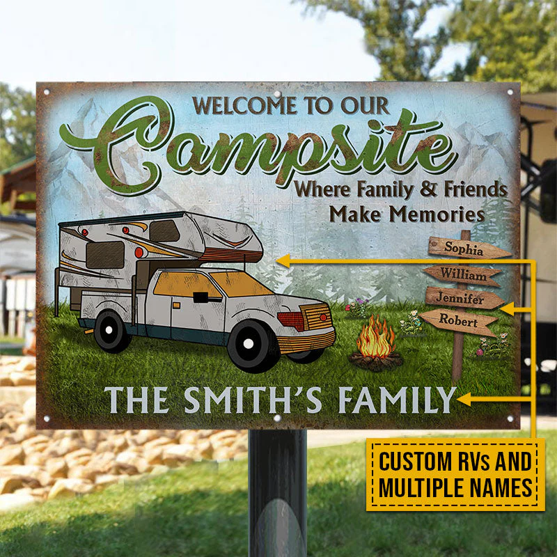 Camping Welcome To Our Campsite Custom Classic Metal Signs - Image 4