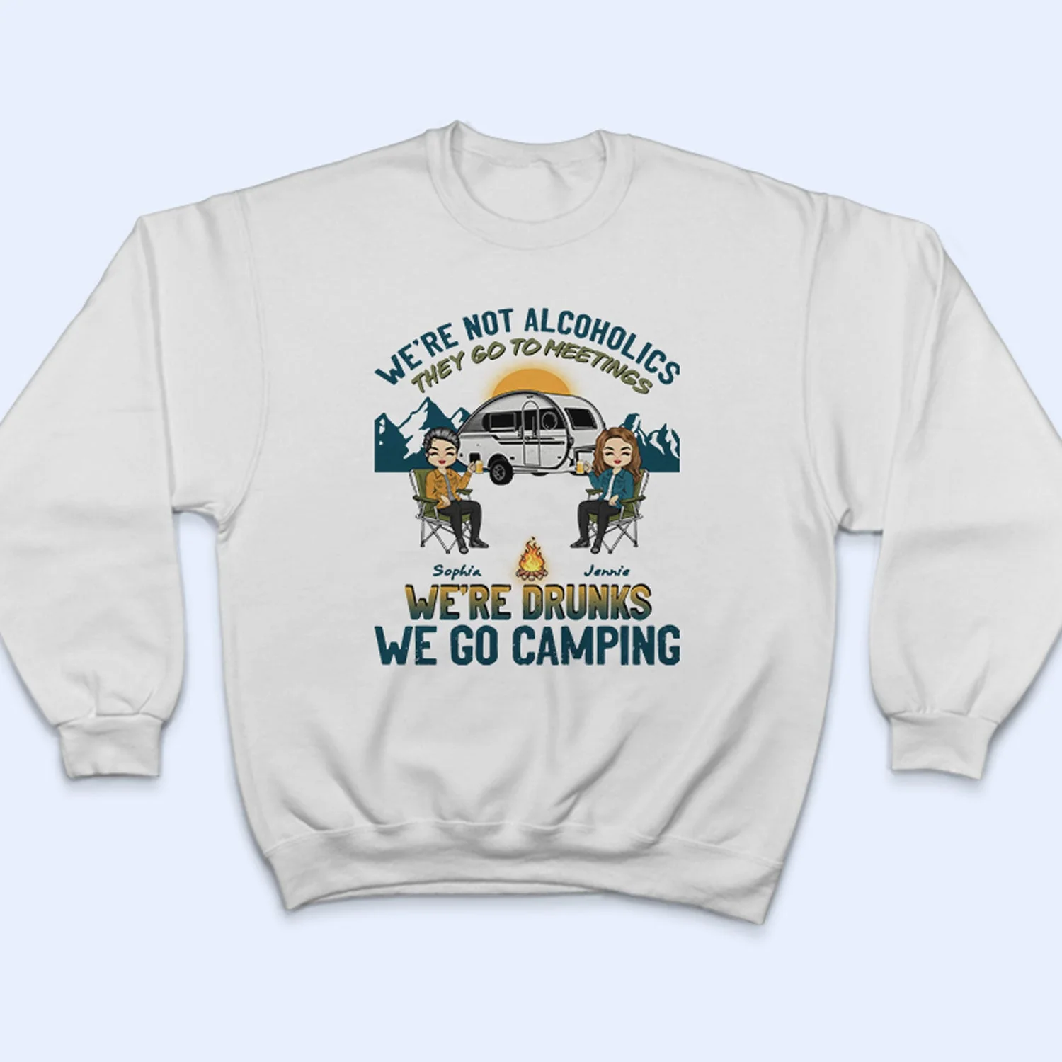Camping We're Drunks - Gift For Bestie - Personalized Custom T Shirt - Image 5