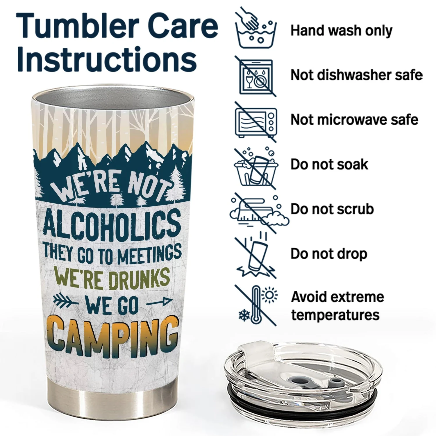 Camping We're Drunks - Gift For Bestie - Personalized Custom Tumbler - Image 5